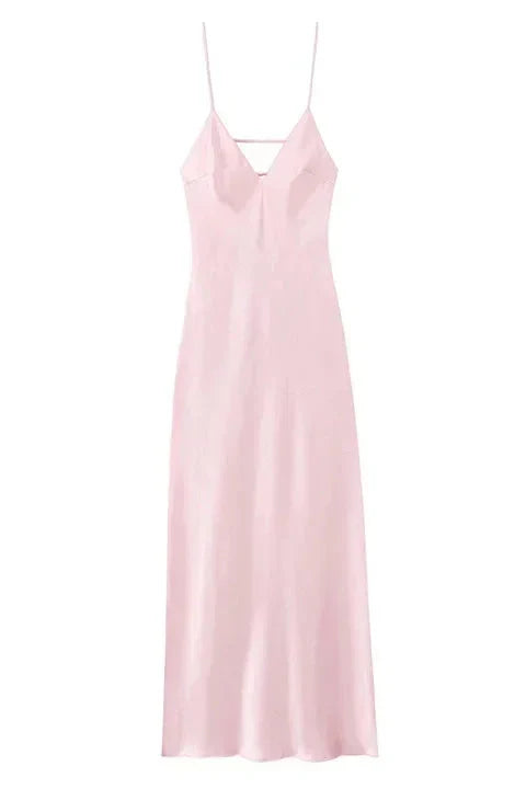Notiglo - Elegant Backless Sleeveless V Neck High Waist Maxi Dress