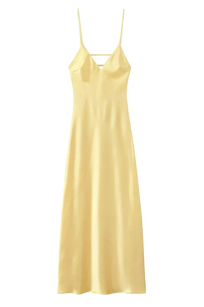 Notiglo - Elegant Printed Pleated Backless Sleeveless Maxi Dress